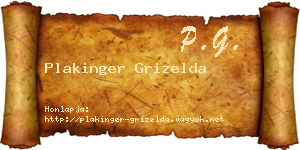 Plakinger Grizelda névjegykártya